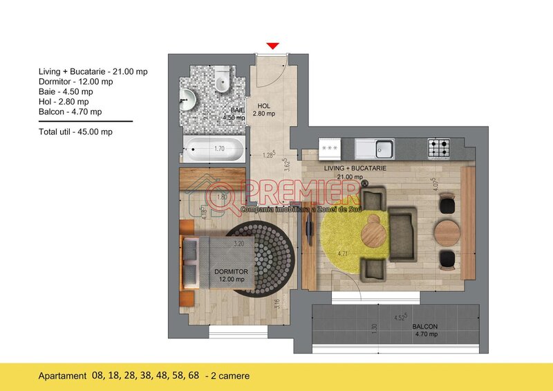 Berceni Deco Residence - Bloc 8 - garsoniera dubla - 5 min Metrou Berceni